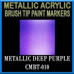 METALLIC DEEP PURPLE - Metallic Acrylic Fine Brush tip Paint Pens FRONTLINE GAMES