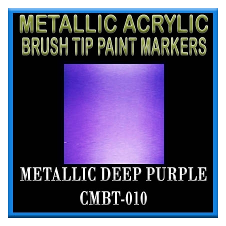 METALLIC DEEP PURPLE - Metallic Acrylic Fine Brush tip Paint Pens FRONTLINE GAMES