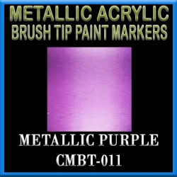 METALLIC PURPLE - Metallic Acrylic Fine Brush tip Paint Pens FRONTLINE GAMES