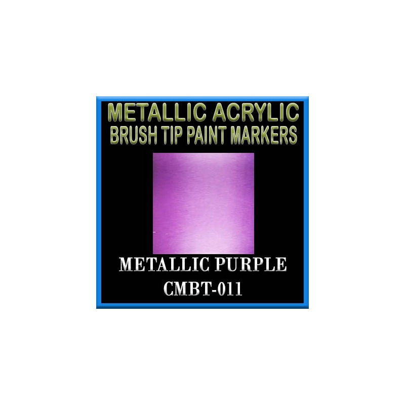 METALLIC PURPLE - Metallic Acrylic Fine Brush tip Paint Pens FRONTLINE GAMES