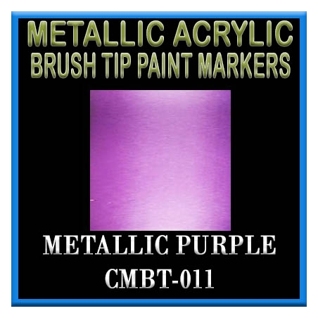 METALLIC PURPLE - Metallic Acrylic Fine Brush tip Paint Pens FRONTLINE GAMES