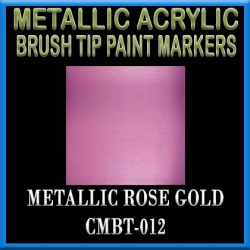 METALLIC ROSE GOLD - Metallic Acrylic Fine Brush tip Paint Pens FRONTLINE GAMES