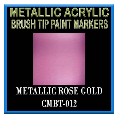 METALLIC ROSE GOLD - Metallic Acrylic Fine Brush tip Paint Pens FRONTLINE GAMES