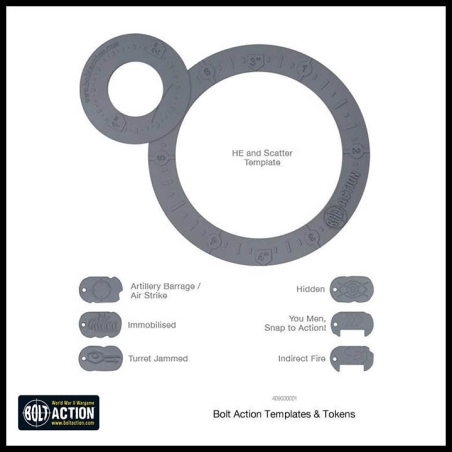 Warlord Games Bolt Action 2nd Edition Templates – Plantillas Para Artillería Y Marcadores De Acción Warlord Games Bolt Action 2nd Edition Templates – Plantillas Para Artillería Y Marcadores De Acción