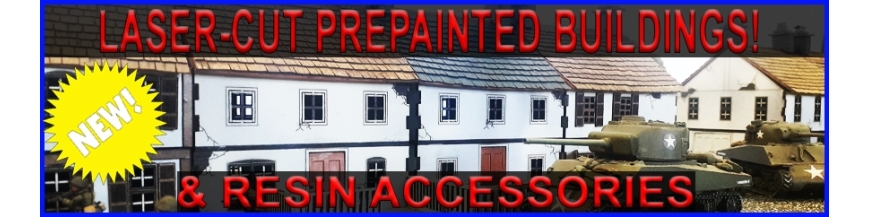Prepainted Laser-cut Buildings & Resin Accessories